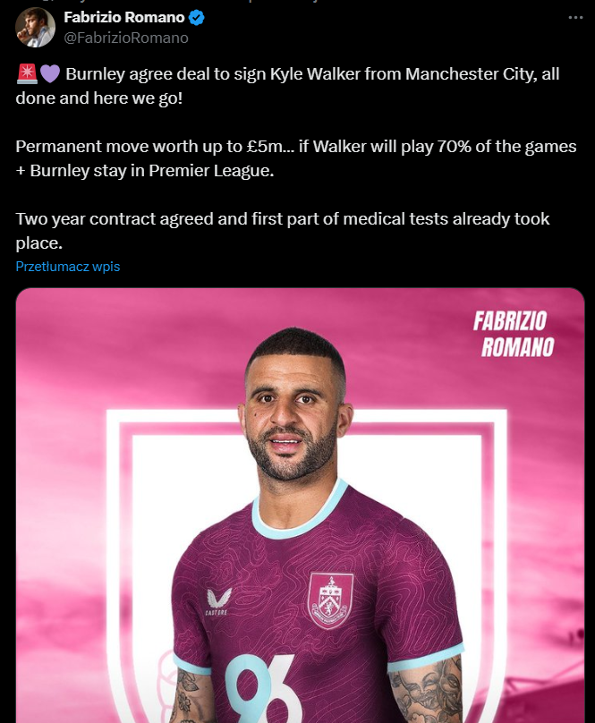 HERE WE GO! Kyle Walker nowym piłkarzem...